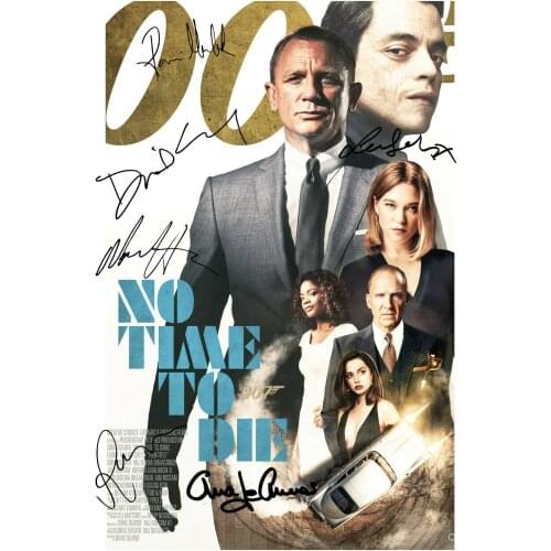 James Bond No Time To Die Cast Signed Photo Art Film Print Silk Poster for Your Home Wall Decor 24x36inch