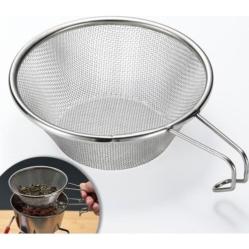 Tea Strainer Camping Net Spoon 304 Stainless Steel Tea Strainers Outdoor Net Spoon Glass Scoop Filter for Picnic Hiking