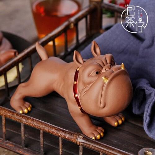 Dog prosperous wealth lovely personality tea tray adornment small place tea tea sets tea table decoration accessories