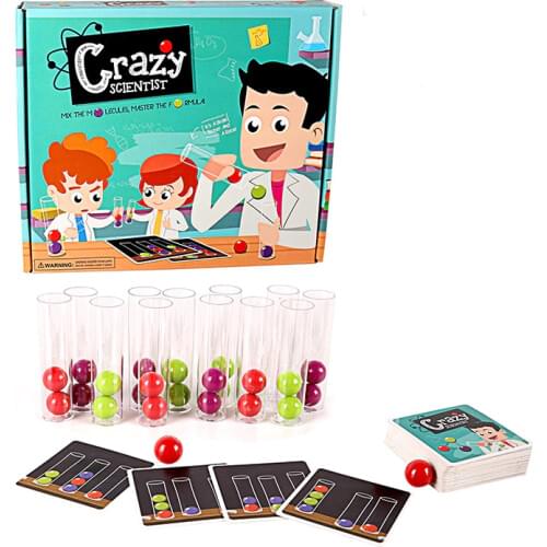 Crazy Scientist Board Game Test Tube Set Logical Thinking Game for Kids Babies Calculate Skill Training Game English Verison