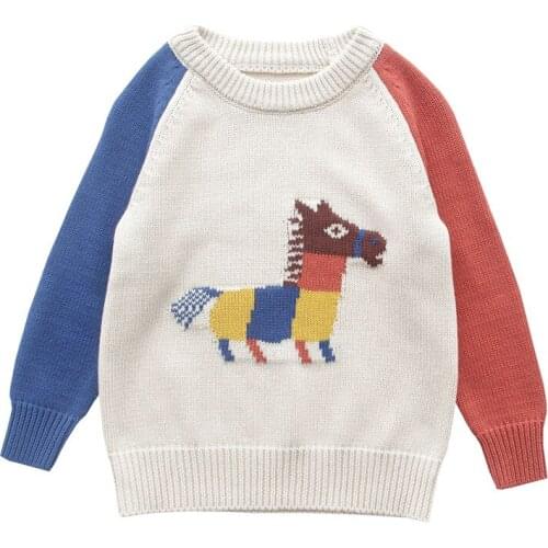Boys' sweater autumn new Korean version baby pure cotton knitted bottom sweater childrens round neck Pullover Sweater