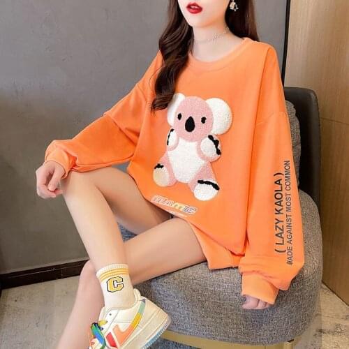 Loose Letter Print Sweatshirts Women Spring and Autumn Embroidered Cala Long Sleeve Womens Sweatshirt All Match Casual Top
