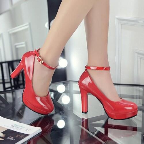 New Spring Patent Leather Fashion Sexy Women Classic White Leather High Heel Shoes Lady Casual ShoesFemale Golden High Heels