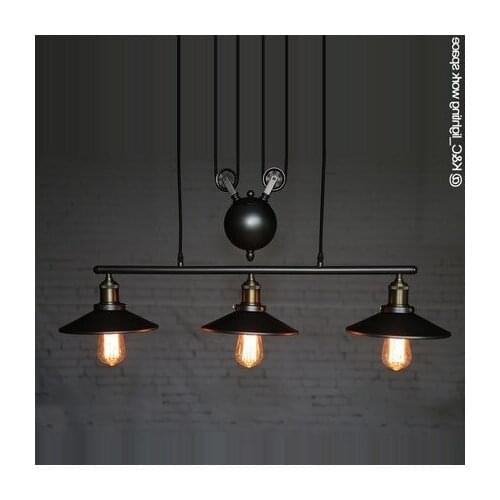 Loft Vintage Pendant Lights Iron Pulley Lamp Bar Kitchen Home Decoration E27 Edison Light Fixtures Free Shipping hanging lamp