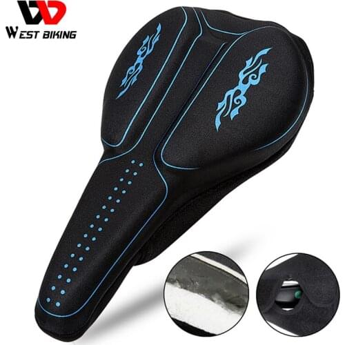 WEST BIKING Bike Saddle Cover 3D Silicon Gels Filling Seat Cushion for Bike Part Thick Breathable Pad Saddle Cycling Seat Covers
