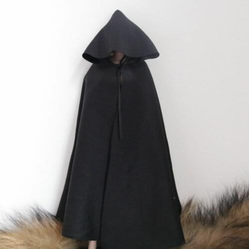 1:6 Scale Black Soldier CLoak Hooded Cape For 12" Female Male Body Doll