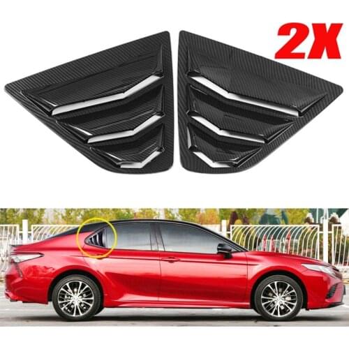 1Pair Car Side Rear Window Louver Shutter Cover Trim For Toyota Camry SE XSE L LE XLE 2018 2019 2020 Air Outlet Shutter