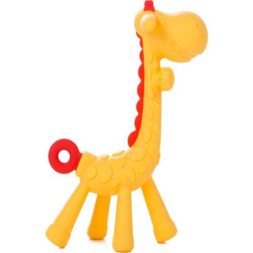 1PC Silicone Giraffe Baby Teether Animal Newborn Teething Toy Kids Care Organic Nursing Gift BPA Free Pacifier Chain Accessories