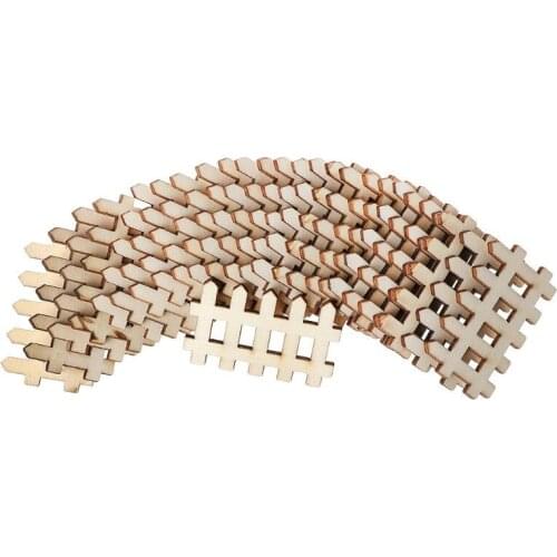 10pcs Laser Cut Wooden Fence Embellishment Wooden Shape Craft Home Party Wedding Decor