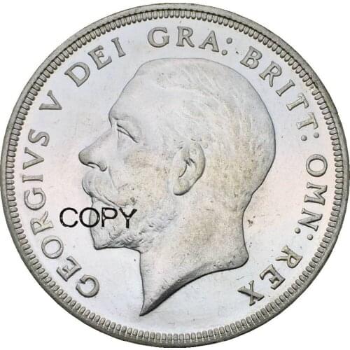 1933 Great Britain 1 Crown George V Wreath Crown Cupronickel Plated Silver Copy Coins