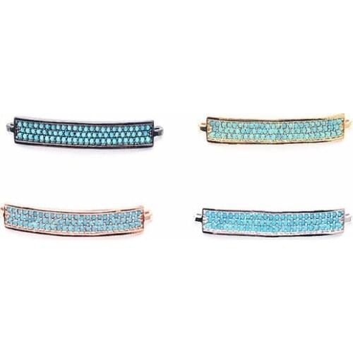 36*5mm tube crystal micro pave cz zircon cubic zirconia beads copper silver gold plated bracelet necklace accessories zdr324