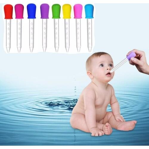 5 Pcs Baby Dropper Medicine Feeder 5ML Silicone Pipette Liquid Food Dropper Plastic Baby Feeding Medicine Service Infant Utensil
