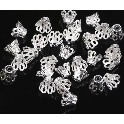 6MM 1500Pcs/lot Silver/Gold/Bronze Plated Goblet Metal Bead Caps Jewelry Findings