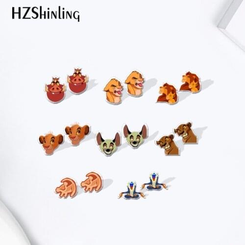 Lions King simba Acrylic Stud Earrings Resin Epoxy Ear Jewelry
