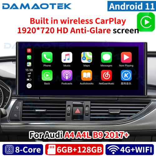 DamaoTek 10.25" Android 10 4+64GB multimedia radio for Audi A4 A4L B9 A5 2017-2020 car stereo dvd player android system carplay