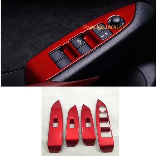 Car Sticker Styling Door Window Glass Panel Armrest Lift Switch Button Trim Frame Molding For Mazda CX-3 CX3 2017 2018 2019 2020