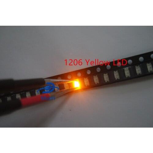 Free Shipping SMD 1206 LED YELLOW 200PCS Ultra Bright SMD LEDs 1206 yellow 1206 Diodes light-emitting diodes 580-590nm 3.2*1.6mm