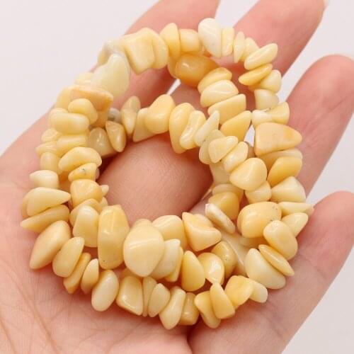 5-8mm Natural Irregular Freeform Beads Yellow Jades Chips Gravel Beads For Jewelry Making Handmade DIY Bracelet Necklace 40cm