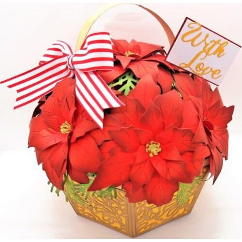 Flower Basket WithLove Words Metal Cutting Dies Craft Christmas Dies Scrapbooking For DIY Making Wedding Paper Card Cutting Dies