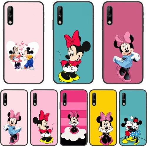 Disney Minnie Micky Mouse Clear Phone Case For Huawei Y 5 6 7 8 9 A P S Pro 2020 2019 Black Etui Coque Hoesjes Comic Fashion