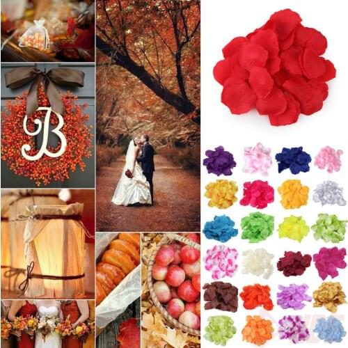 100pcs Romantic Rose Petals Flower Girl Toss Silk Petal Artificial Petals For Wedding Confetti Party Decoration Fake Petals 5Z