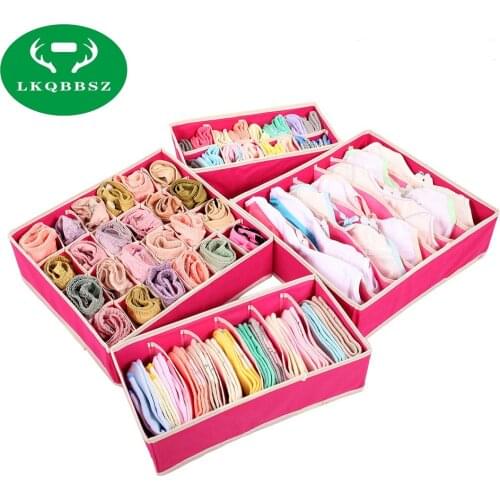 Clothes Underwear Storage Box Socks Bra Organizer Case Divider Drawer Lidded Closet Organizer Ropa Interior 4PCS/Set