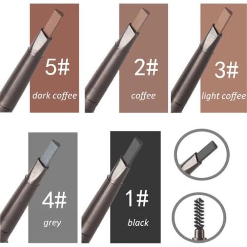 5 Colors Women New Waterproof Double Headed Automatic Magic Eyebrow Pencil With Brush