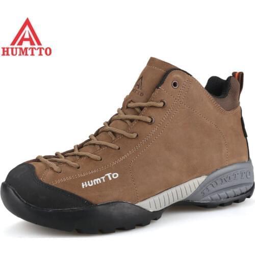 Hot Winter Hiking Shoes Men Genuine Leather Waterproof Outdoor Sneakers Climbing Boots Breathable Sport Warm Hunting Mountain