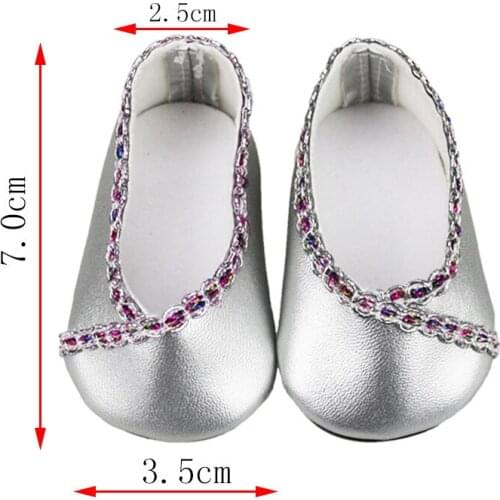 Doll Shoes Cloth Shoes pink baby shoes for 18 inch American doll and 43cm new born doll accessories