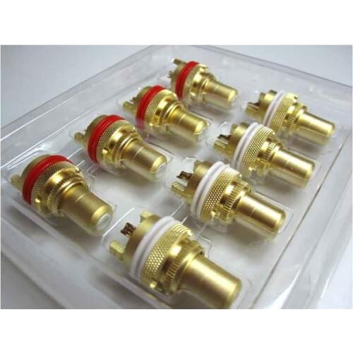 KYYSLB Thick 3 Mm Hole 11.5 Mm RCA Lotus Socket Power Amplifier Chassis RCA Signal Input Socket Plating Gold RCA Genuine