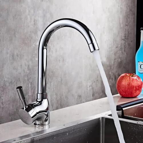 LIUYUE Kitchen Faucets Brass Chrome Single Handle/Hole Kitchen Faucet 360 Rotate Cold Hot Water Crane Mixer Sink Taps Torneira