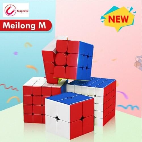 MoYu Meilong Magnetic Cube 2M 3M 4M 5M magic cube 2x2 3x3 4x4 5x5 Magnets Speed Cube Cubo Magico Educational Toys For Kids