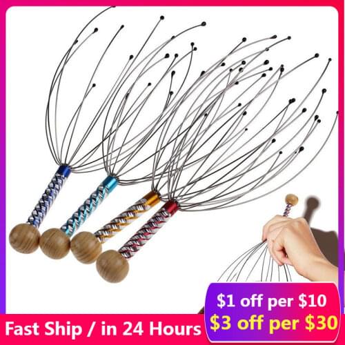 Octopus Head Massager Scalp Relaxation Relief Body Massager Remove Muscle Tension Tiredness Metal Head Massager Instrument