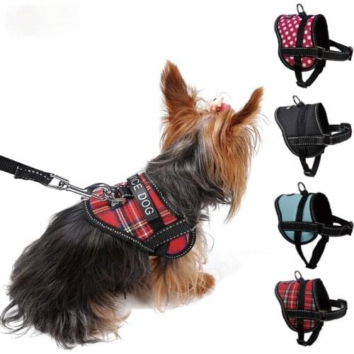 Cute Dog Harness Reflective Dog Collar Adjustable Nylon Personalized Dogs Harness and Leash Set Dogs Vest
