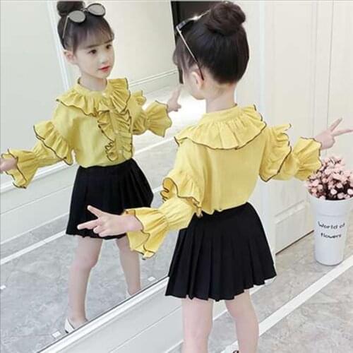 Cute Summer Autumn Long Sleeve +Girls Short Dresses 2 Pieces Set 4 5 6 7 8 9 10 12 Girls Clothing Sets Kids Baby Girls Clothes