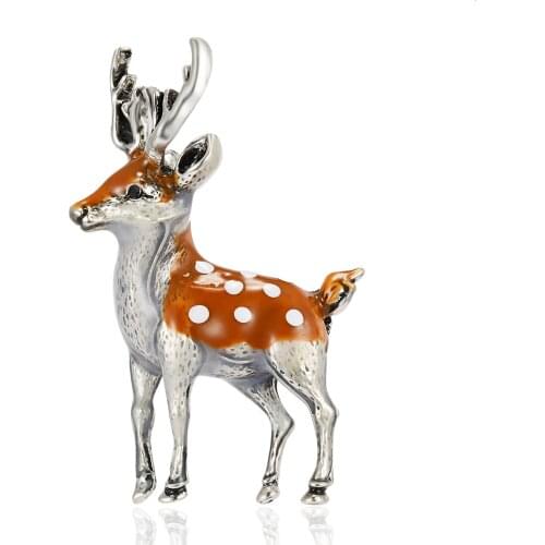 Fashion Christmas Deer Brooch Enamel Reindeer Sika Deer Brooch Cute Beautiful Animal Pin Winter Jewelry Pins 2020 New Year Gift