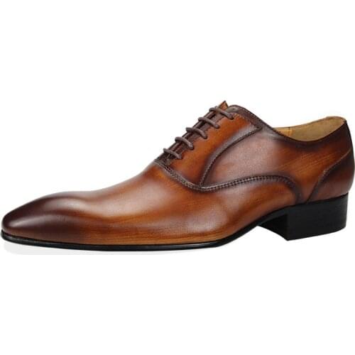 Mans Handmade Wedding Dress Shoe Oxford Shoes for Men Custom Can Be Customized Man Black or Brown Various Colors Genuine Leather