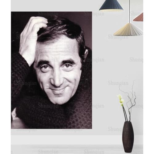 New Arrival Charles Aznavour Poster Canvas Fabric Wall Art Poster Print Painting Nature Decoration Modern Home Decor Poster 0422