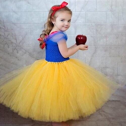 2020 Snow White Princess Dress Belle Christmas Costume Halloween Elsa Cosplay Dress Baby Clothes Birthday Party Kids Tutu Dress