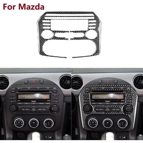 Fit For Mazda MX-5 Miata CD Radio Panel Navigation Display Frame Carbon Fiber Cover Sticker 2009-15 MX5 Roadster Car Accessories