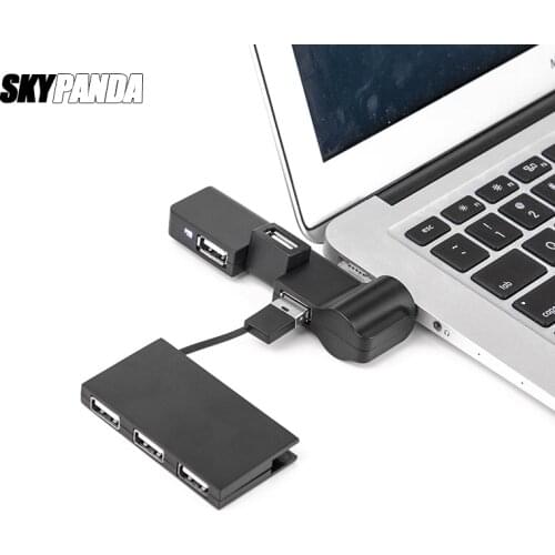 Rotate USB HUB 4 Port USB 2.0 Splitter Straight Insertion Portable Slim HUB for iMac Desktop Laptop OTG Adapter