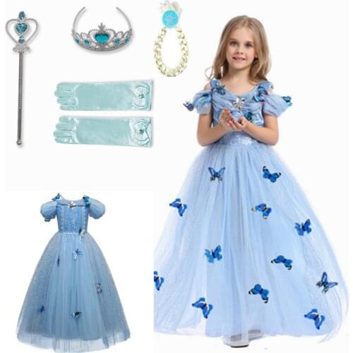 4-10Y Christmas Dress for Girls Children Halloween Dress Up Long Gown Kids Princess Dresses Girls Fairy Tale Protagonist Costume