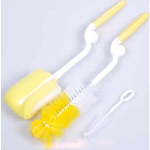 3Set Baby Bottle Cleaning Brush 360 Degree Rotating Spin Sponge Brush Bottle Nipple Teapot Nozzle Spout Cleaning Brush BB0051