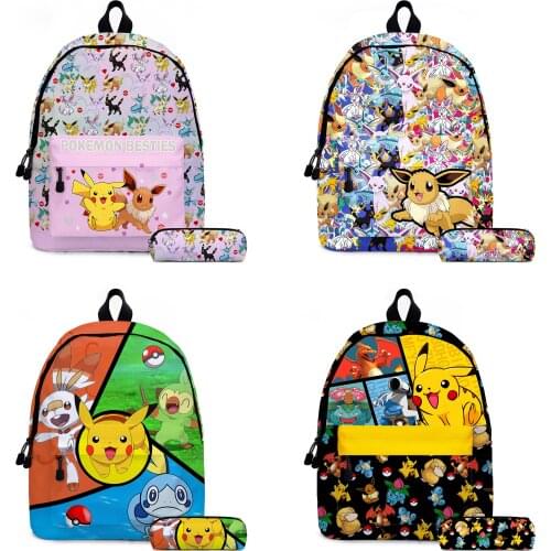 Pokemon Go School Bags Backpacks Pikachu toys Anime Figures Kids Bags Big Capacity Travel Bag Girls Boys Christmas Gifts