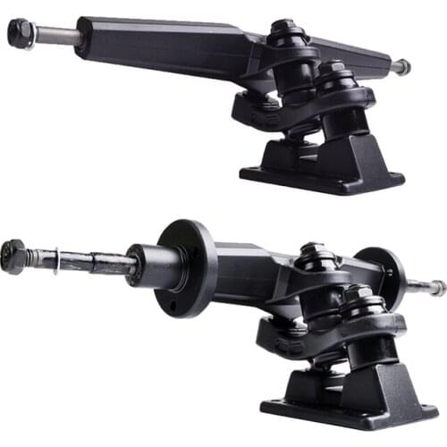 Top!-1 Pair Double Floor Longboard Trucks 12Inch Skateboard Bracket Trucks Gravity Casting Tech,Black