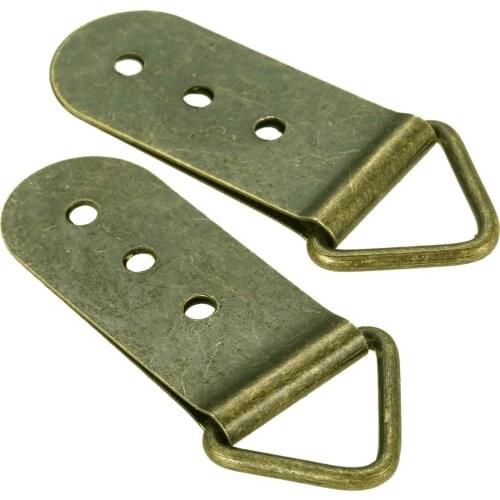 2pcs Antique bronze Triangle D-Ring Photo Picture Frame Hanger Hook Hanging Oil Painting Mirror Heavy Duty with screw hangers
