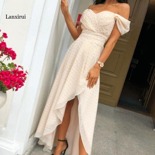 Summer Boho Women Maxi Dress Off Shoulder Sexy Polka Dot Long Tunic Beach Dress Sleeveless Dresses For Women