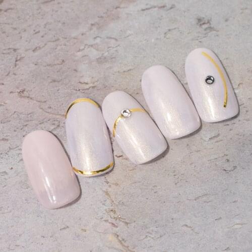 Gold Nail Stripe Sticker DIY French Style Nail Art Decoration 3D curve stripe lines nail stickers adhesive stripe band manicure