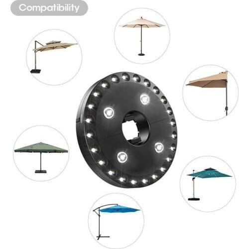 Umbrella Light Detachable Portable Camping Tent Lamp with 3 Lighting Modes Battery-powered LED Flashlight #CW