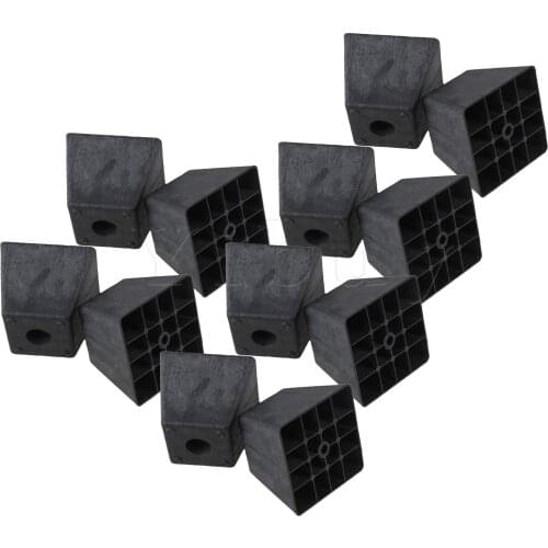 12 x Black Plastic Trapezoid Sofa Feets for Cabinet Hardware 9.8x9.8x8cm